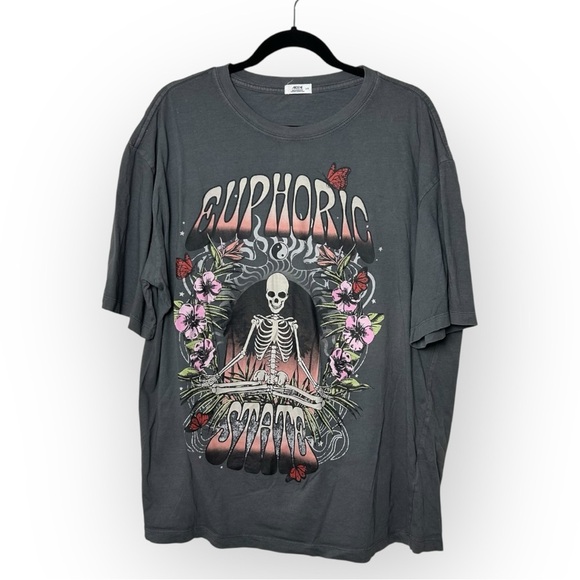 Ardene Euphoric State Graphic Grey T-Shirt L - Picture 1 of 4
